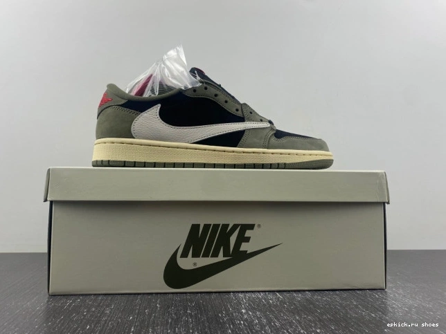Rep SCOTT 1 X LOW DM7866-002 JORDAN TRAVIS OLIVE' SP 'BLACK OG AIR 0728